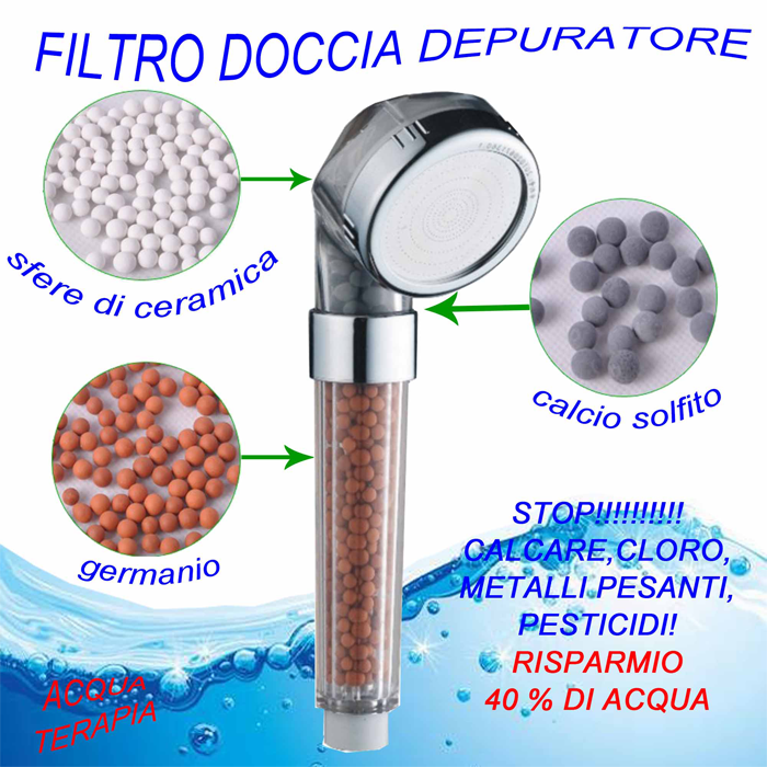 Filtro Acqua Doccia Universale Filtro Anticalcare Doccia con